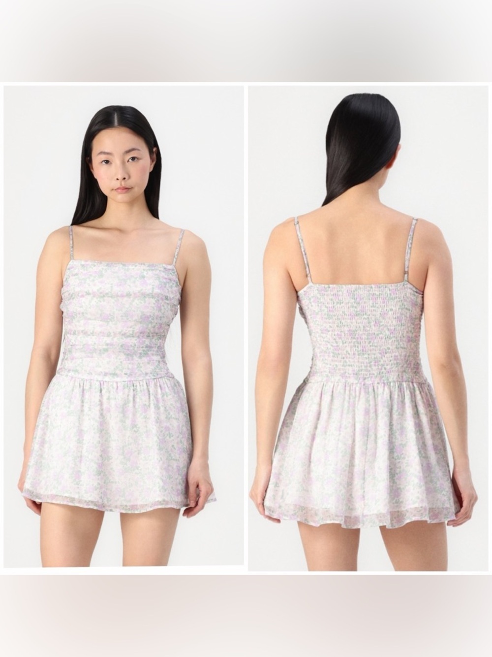 Hollister Chiffon Skort Dress Floral Pink Purple Cottage Core Sz S Petite NWT